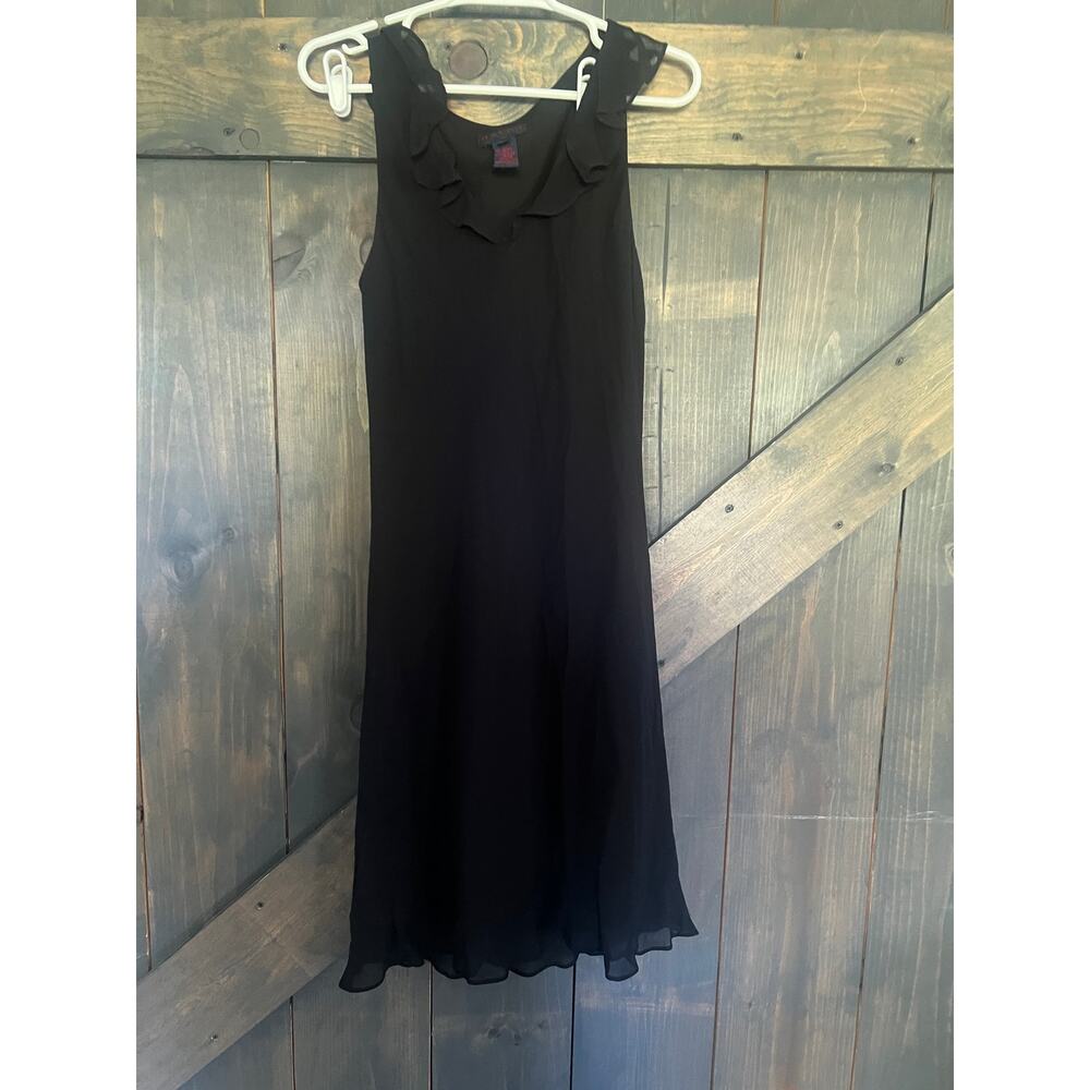 Ralph Lauren Dress Womens Large Black Sleeveless Corpcore Cottagecore Dressy